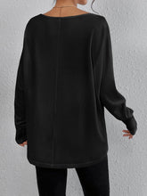 EZwear Solid V Neck Batwing Sleeve Tee